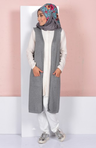 Gilet Détail Poches 3944-08 Gris 3944-08