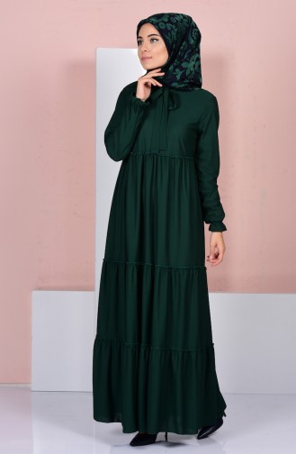 Emerald Green Hijab Dress 4056-09