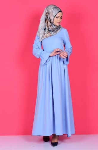 Light Blue Hijab Dress 5005-03