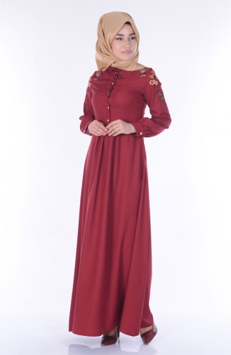 فستان أحمر كلاريت 8420-02
