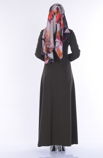 Khaki Hijab Dress 5004-02