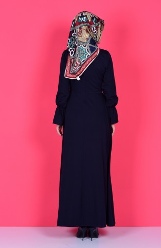 Dunkelblau Hijab Kleider 5005-04