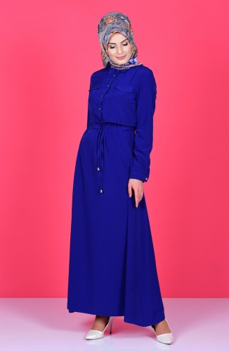 Saxe Hijab Dress 8600-05