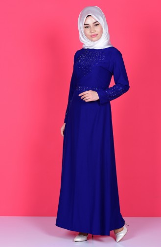 Saxe Hijab Dress 5011-06