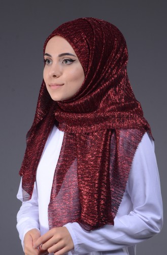 Simli Şal 91020-02 Kırmızı