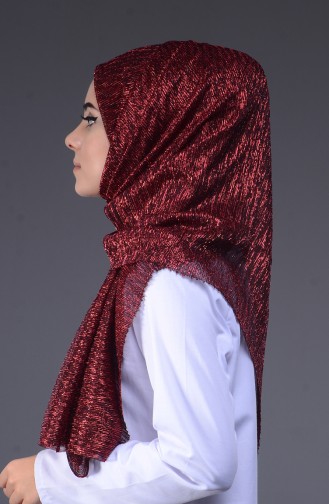 Simli Şal 91020-02 Kırmızı