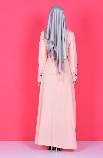 Salmon Hijab Dress 5010-03
