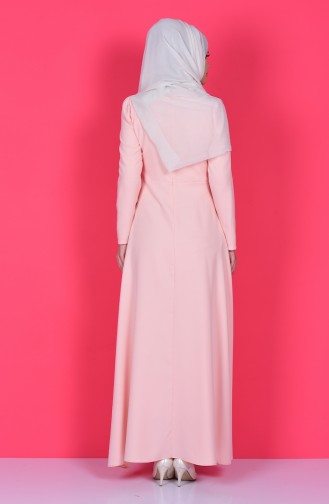 Lachsrosa Hijab Kleider 5014-04