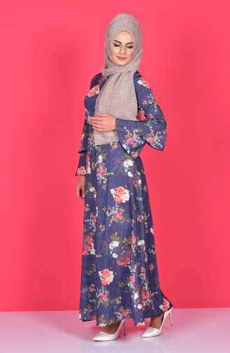 Khaki Hijab Dress 4045A-05