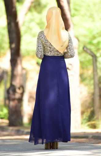 Purple Hijab Evening Dress 3094-04
