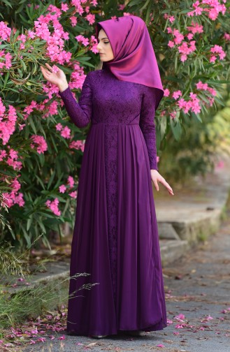 Purple İslamitische Avondjurk 1055-05