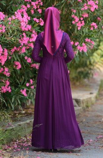 Purple İslamitische Avondjurk 1055-05