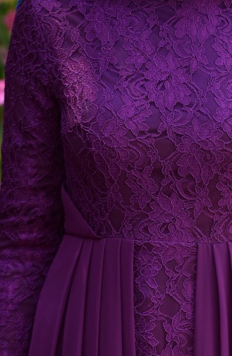 Purple Hijab Evening Dress 1055-05