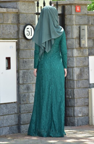 Smaragdgrün Hijab Kleider 1053-01