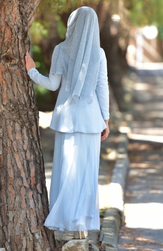 Robe Hijab Bleu Bébé 1077-01
