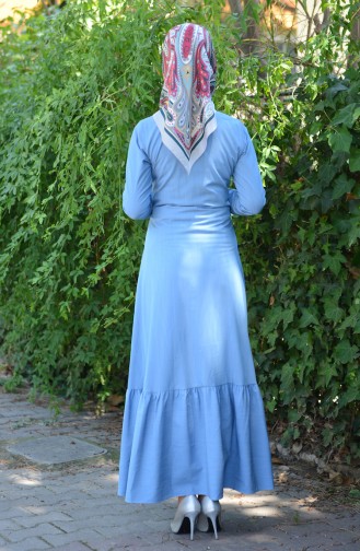 Blue Hijab Dress 3106-02