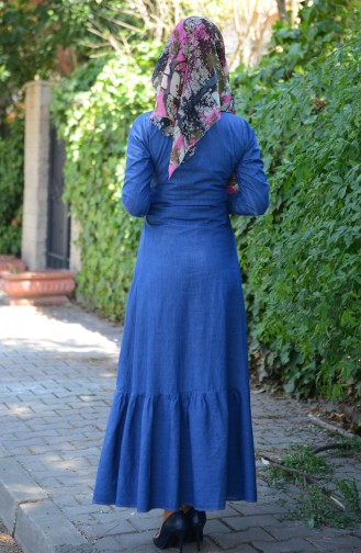 Dark Blue Hijab Dress 3106A-01