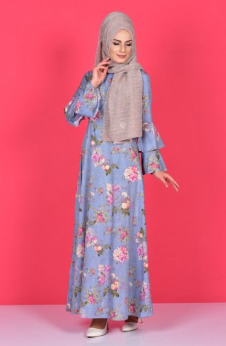 Turquoise Hijab Dress 4045A-07