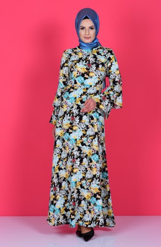 Turquoise Hijab Dress 4045-40
