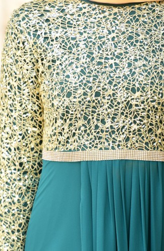 Grün Hijab-Abendkleider 3094-01