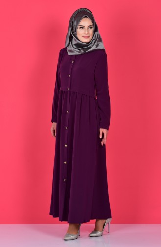 Abaya Plissée 2111-11 Poupre 2111-11