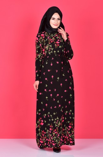 Fuchsia Hijab Dress 4574B-04