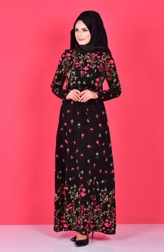 Fuchsia Hijab Dress 4574B-04