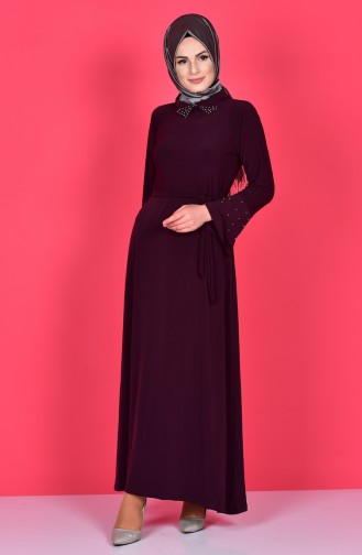 Dunkelviolett Hijab Kleider 5080-09