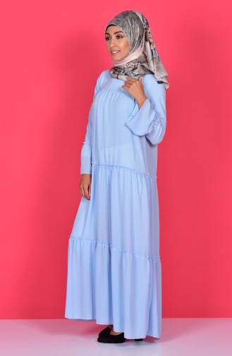Robe Hijab Bleu Glacé 4558-10