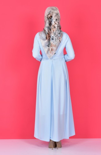 Eisblau Hijab Kleider 6058-02