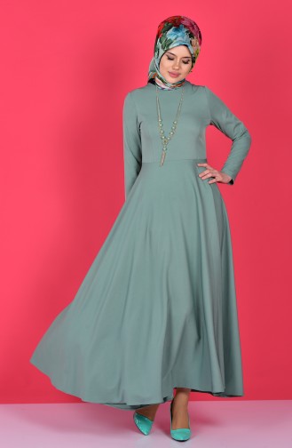 Dark Mint green Hijab Dress 4055-32