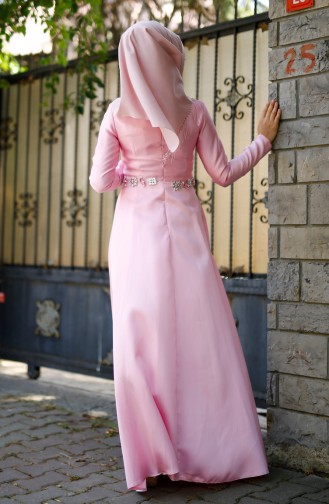Pink Hijab Evening Dress 1004-04