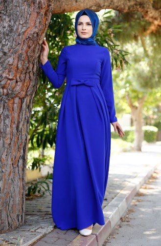 Saxe Hijab Evening Dress 1003-03