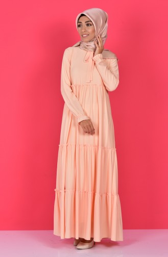 Salmon Hijab Dress 4056-12