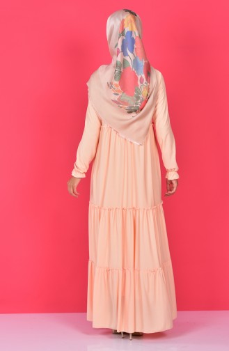 Salmon Hijab Dress 4056-12