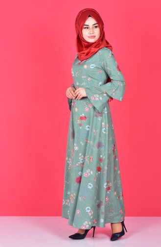 فستان أخضر حشيشي 4045A-09