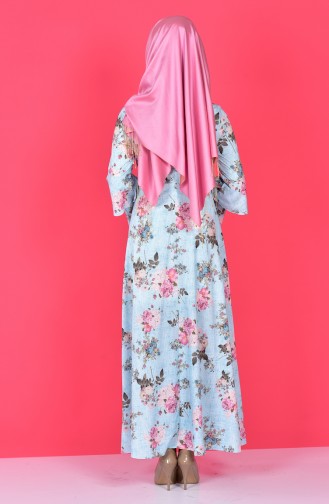 Turquoise Hijab Dress 4045A-10