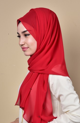 Metal stapled Chiffon Shawl 3030-03 Red 03