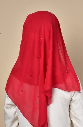 Metal stapled Chiffon Shawl 3030-03 Red 03