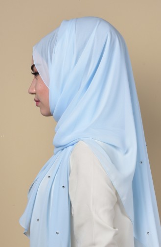 Metal stapled Chiffon Shawl 3030-04 Baby Blue 04