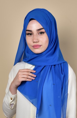 Metal stapled Chiffon Shawl 3030-07 Blue 07