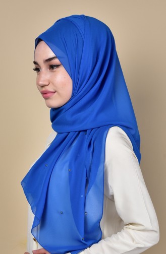 Metal stapled Chiffon Shawl 3030-07 Blue 07