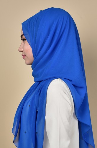 Metal stapled Chiffon Shawl 3030-07 Blue 07