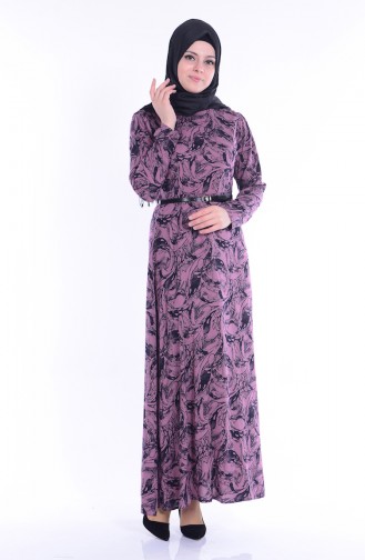 Beige-Rose Hijab Kleider 5726-02