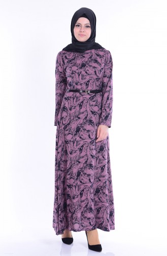 Dusty Rose Hijab Dress 5726-02