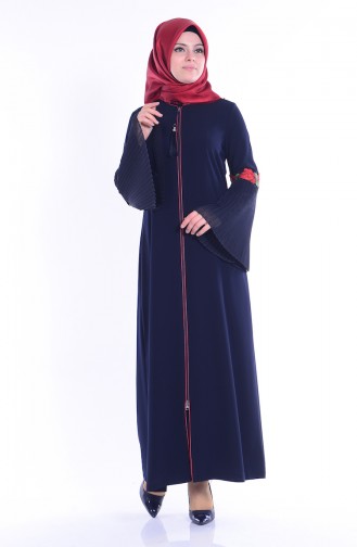 SUKRAN Embroidered Abaya 35740-01 Navy Blue 35740-01