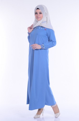 Abaya mit Stickerei 1899-04 Blau 1899-04