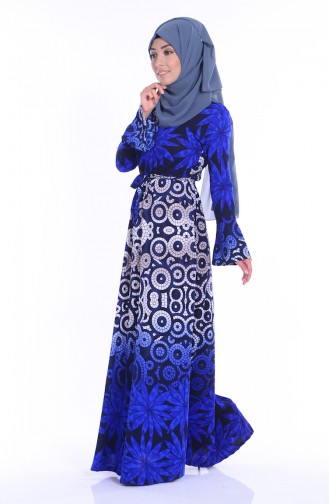 Blau Hijab Kleider 0060-01