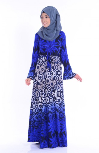 Blau Hijab Kleider 0060-01
