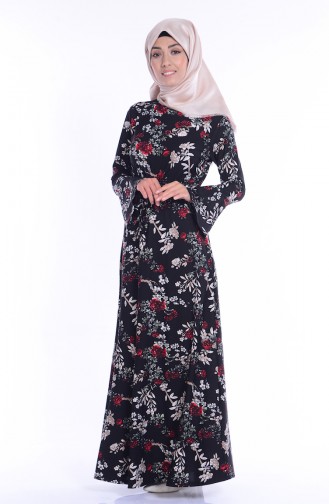 Schwarz Hijab Kleider 0059-01